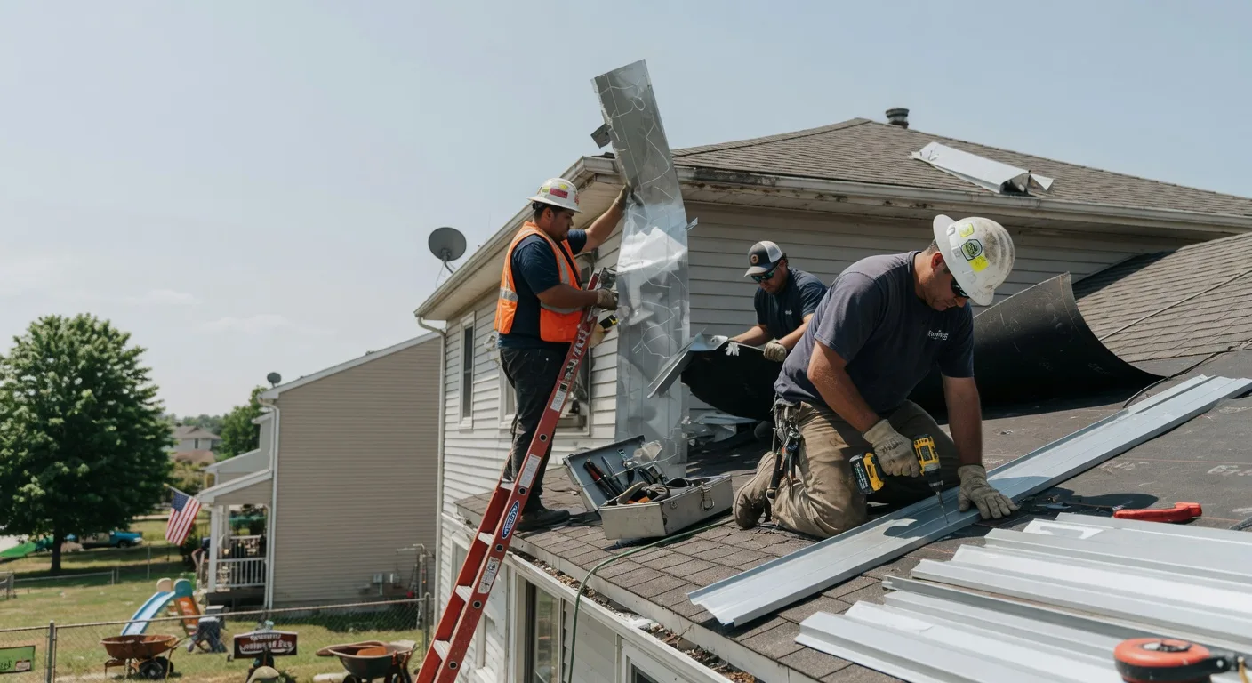 Storm Damage Metal Roof Repair in New Cambria, KS